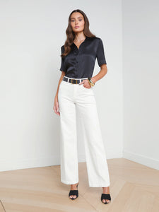 L'AGENCE - Scottie Wide-Leg Jean - Blanc