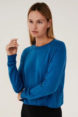 SPLITS59 - Warm Up Crop Fleece Sweatshirt - Stone Blue