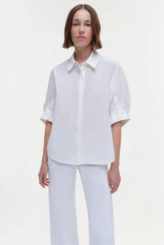 SIMKHAI - Gemma Three Quarter Sleeve Shirt - White