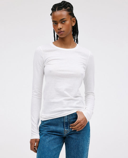 SLVRLAKE - Simple Long Sleeve Tee - Natural White & Raven