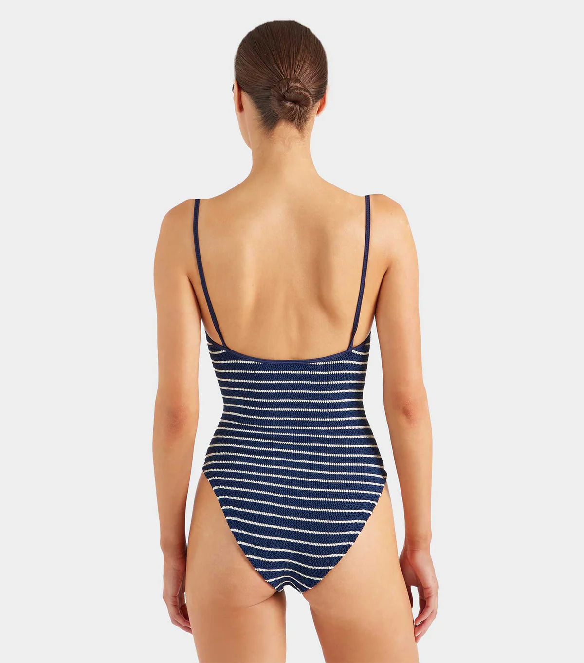 Hunza G - Pamela Swim - Navy/White Stripe