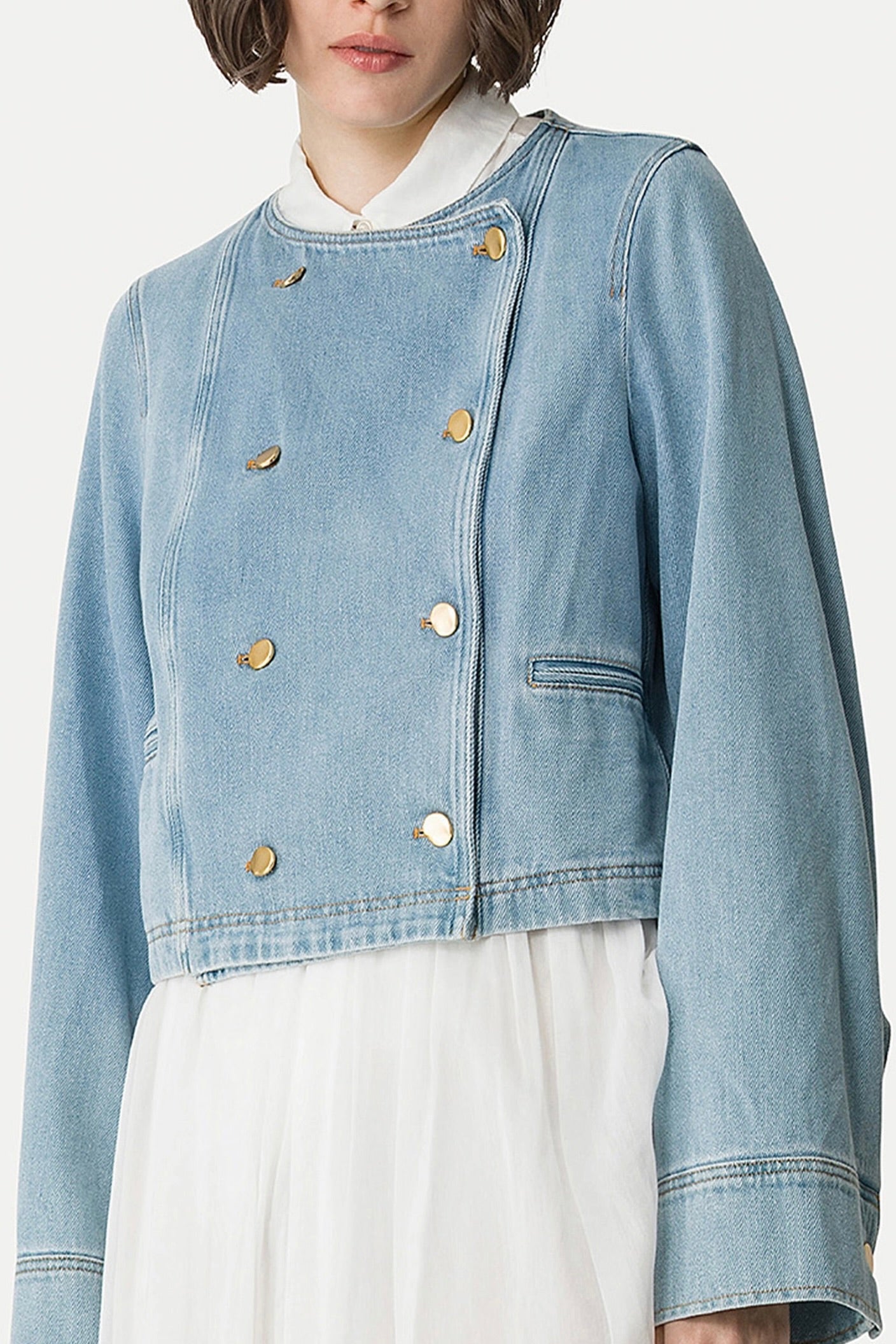 double-breasted denim jacket