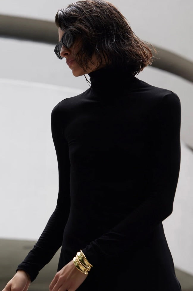 The Turtleneck Dress in Black