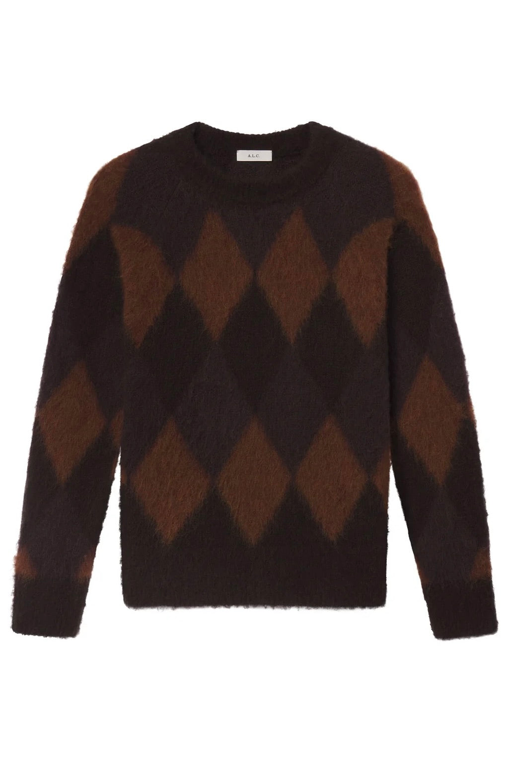 Ezra Brushed Alpaca Argyle Sweater