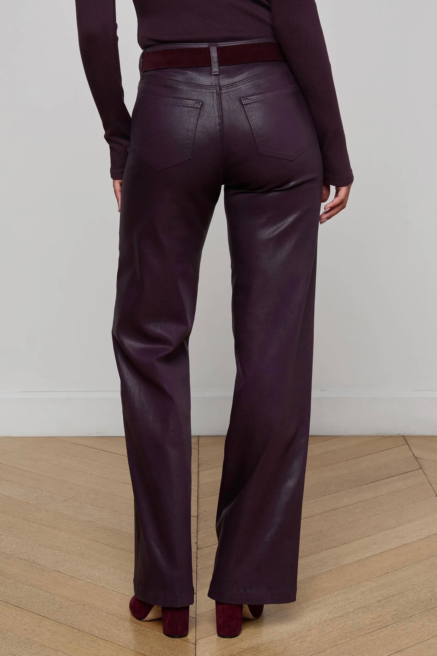 Scottie Coated Wide-Leg Jean