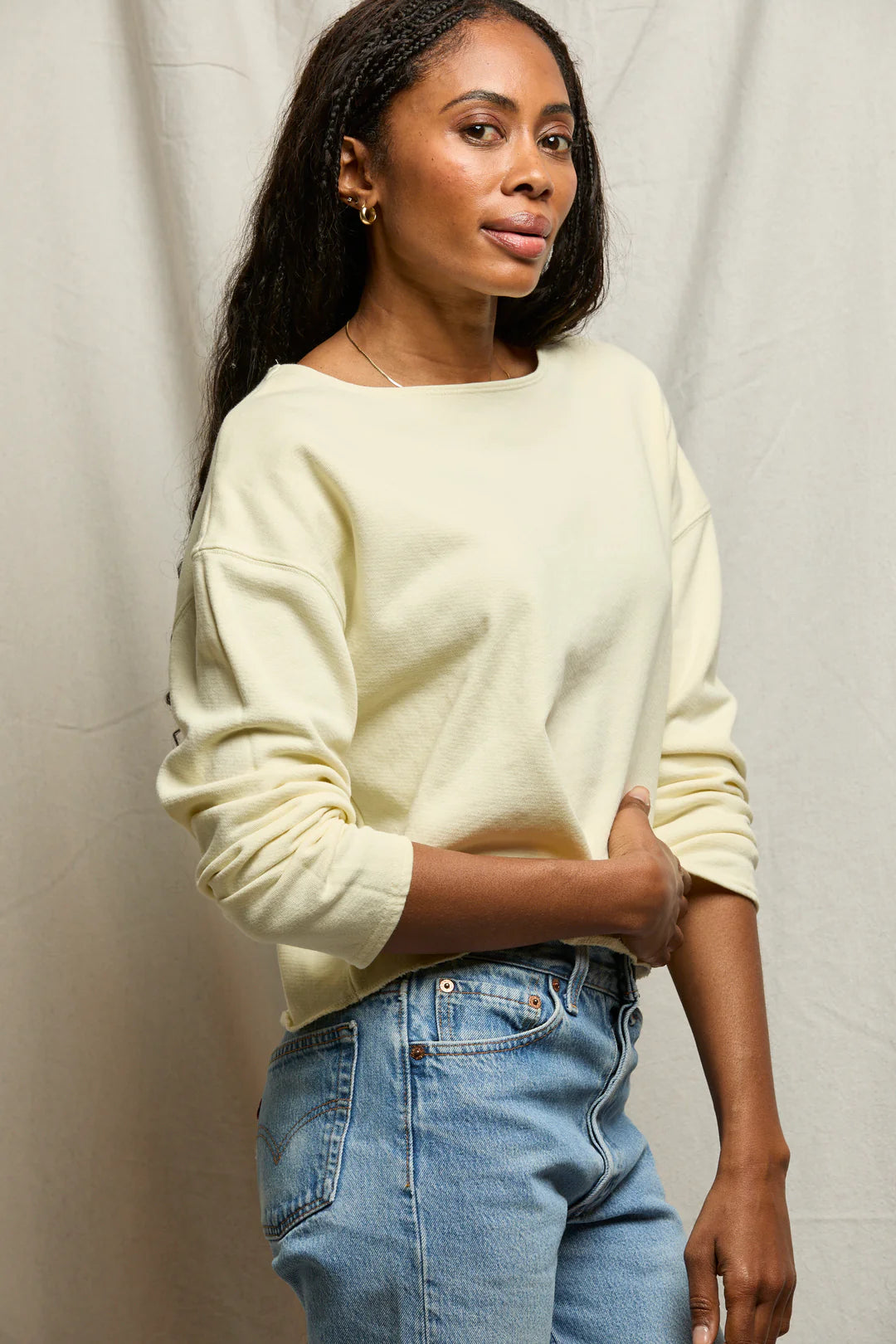 Briana French Terry Tee - Custard