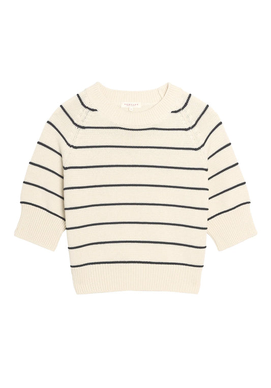 DEMYLEE - Milliana Cotton Top - Off White/Navy