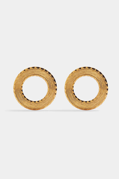 Nicole Romano - Aella Textured Hoop Earring - Gold