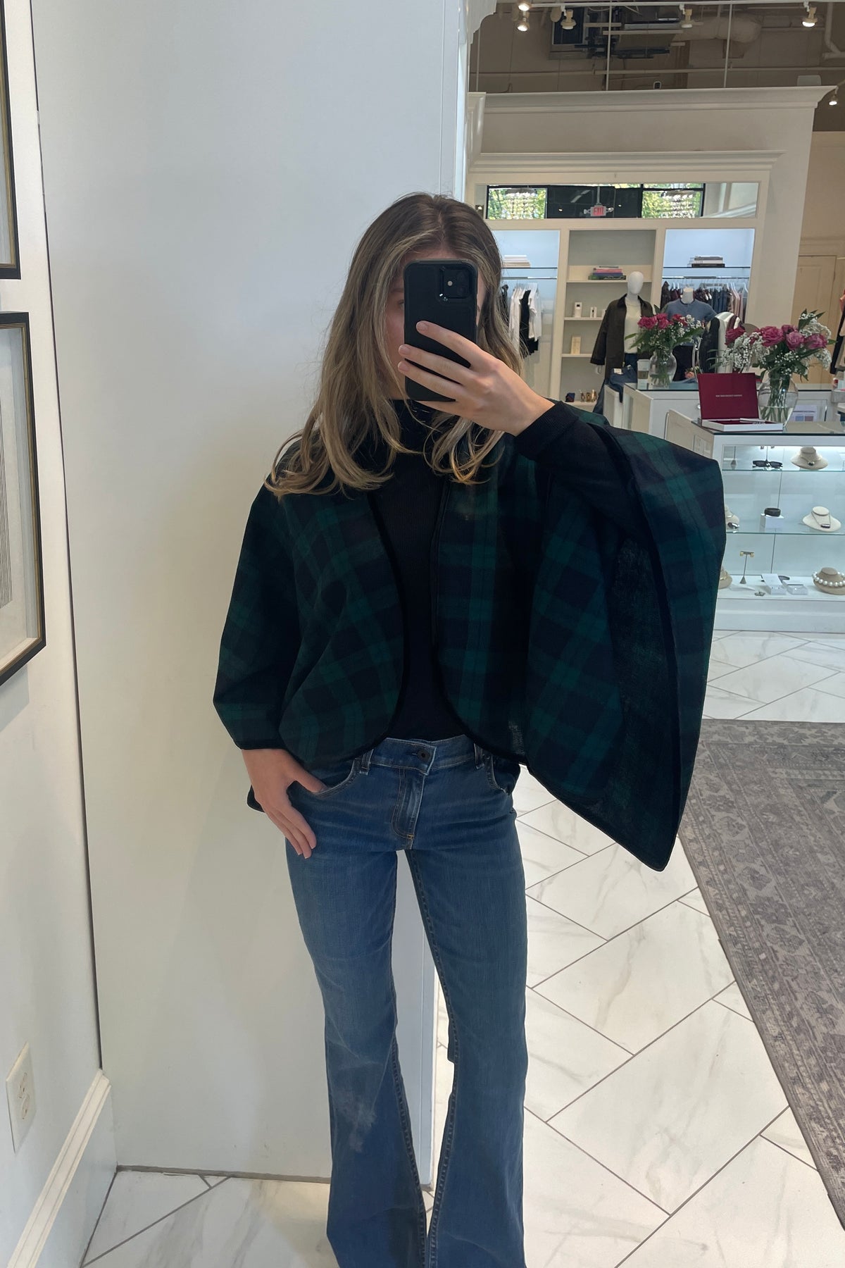 "highland tartan" wool cape