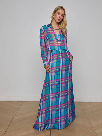 L'AGENCE - Patricia Plaid Maxi Skirt - Multi Colorful Plaid