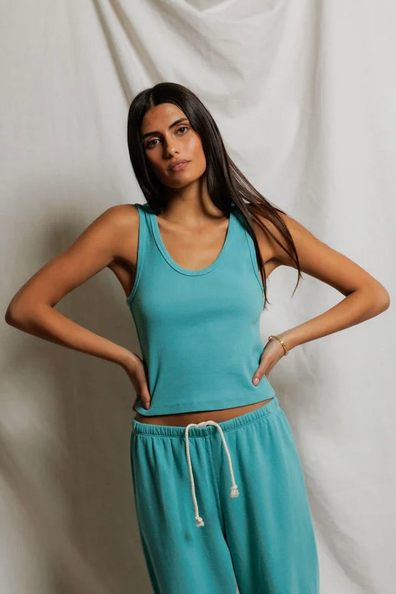 Blondie Tank - Teal Blue
