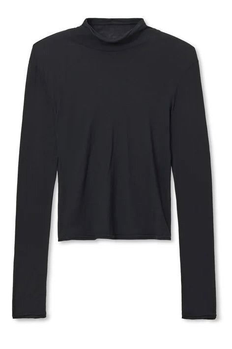 Kim French Jersey Mockneck - Black