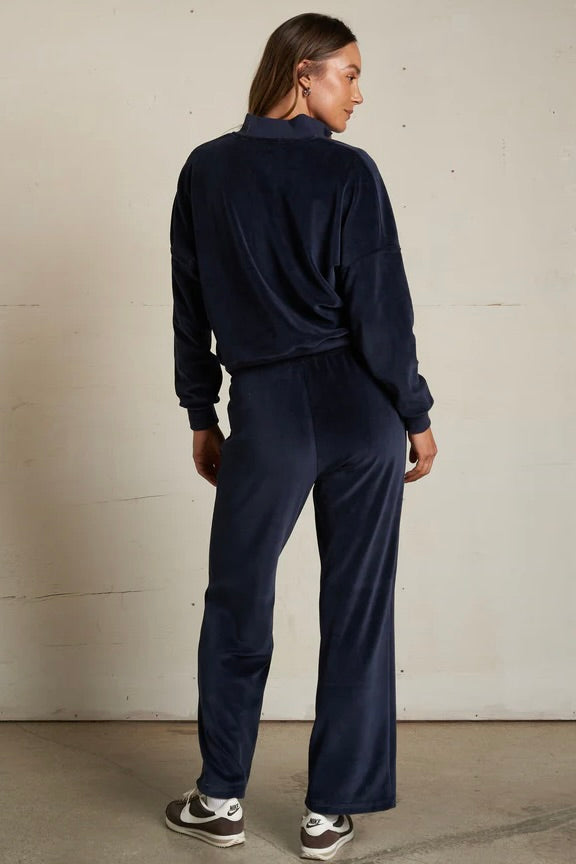 Kiva Velour Sweatshirt - Navy