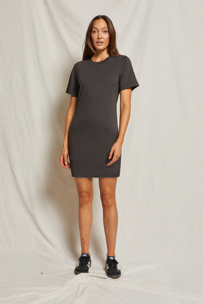 Perfect White Tee - Tiegan Ringspun Cotton Short Sleeve Dress - Available in Navy, Vintage Black, True Black & Dune Colors