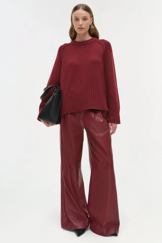 SIMKHAI - Curtis Cashmere Crewneck - Cranberry
