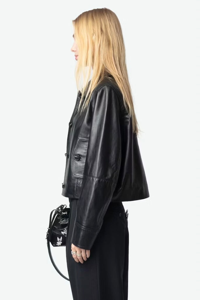 Liston Cropped Leather Jacket