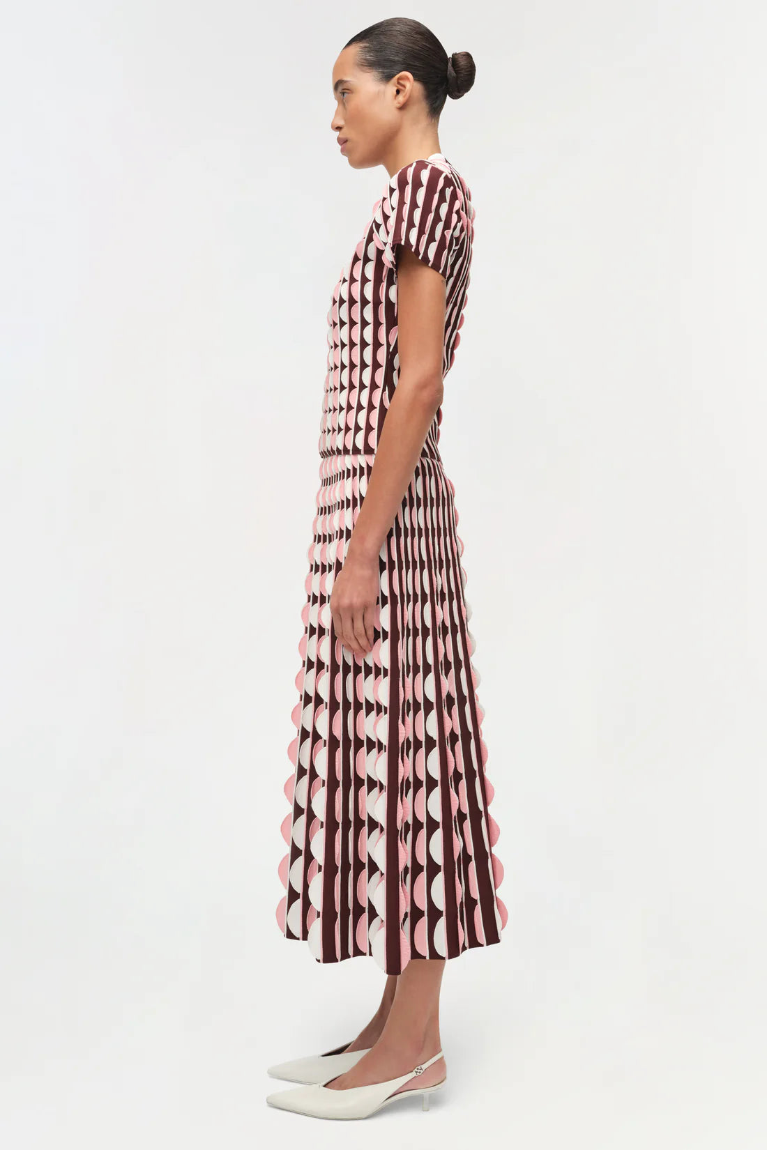 Micah Scalloped Knit Midi Skirt