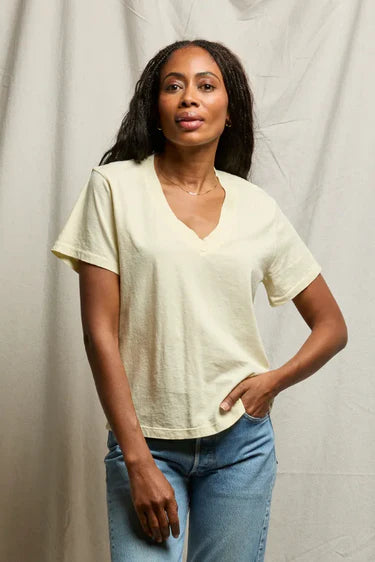 Hendrix Boxy Tee - Custard