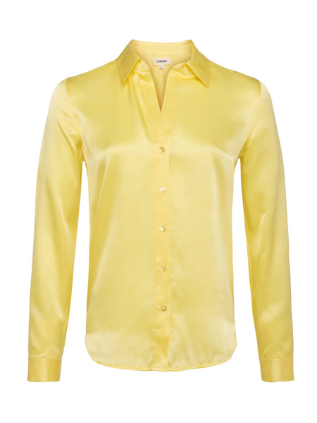L'AGENCE - Tyler Silk Blouse - Pale Yellow
