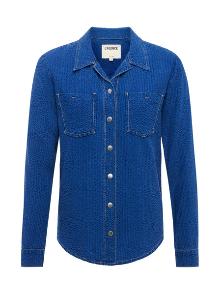 L'AGENCE - Isla Chambray Shirt - Heron
