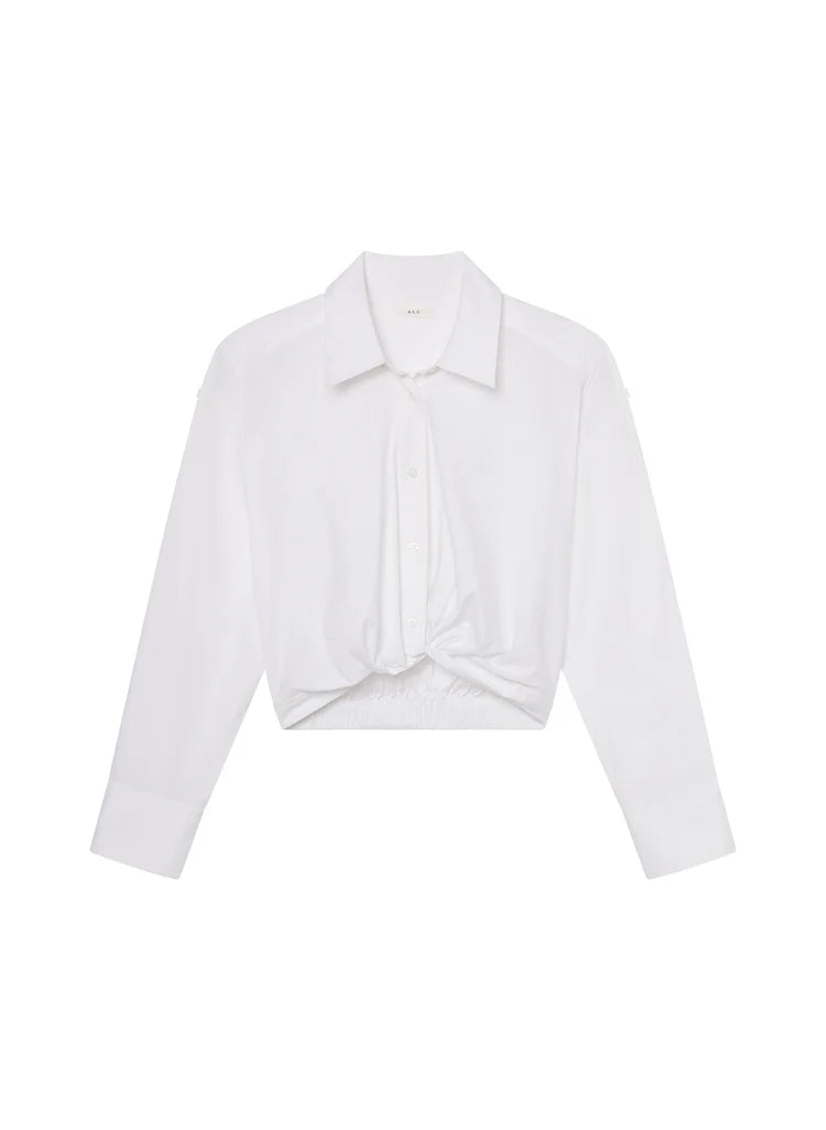 A.L.C. - Leo Cropped Cotton Shirt - White
