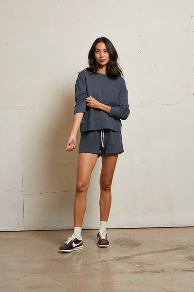 Perfect White - Tee Layla French Terry Shorts - Night