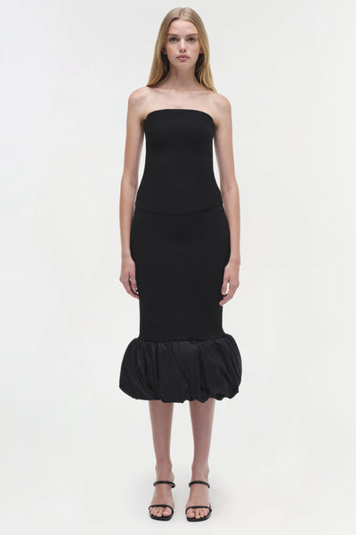SIMKHAI - Camille Linen Knit Midi Skirt - Black