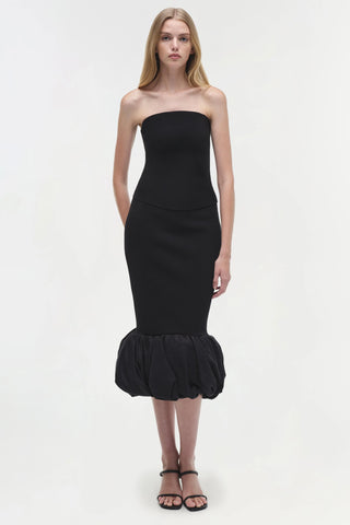 SIMKHAI - Camille Linen Knit Midi Skirt - Black