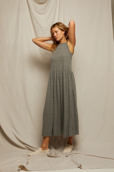 Perfect White Tee - Eva Slub Jersey Tank Dress - Heather Grey