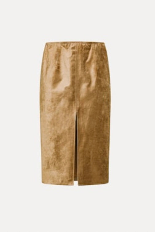 Stretch Velvet Pencil Skirt