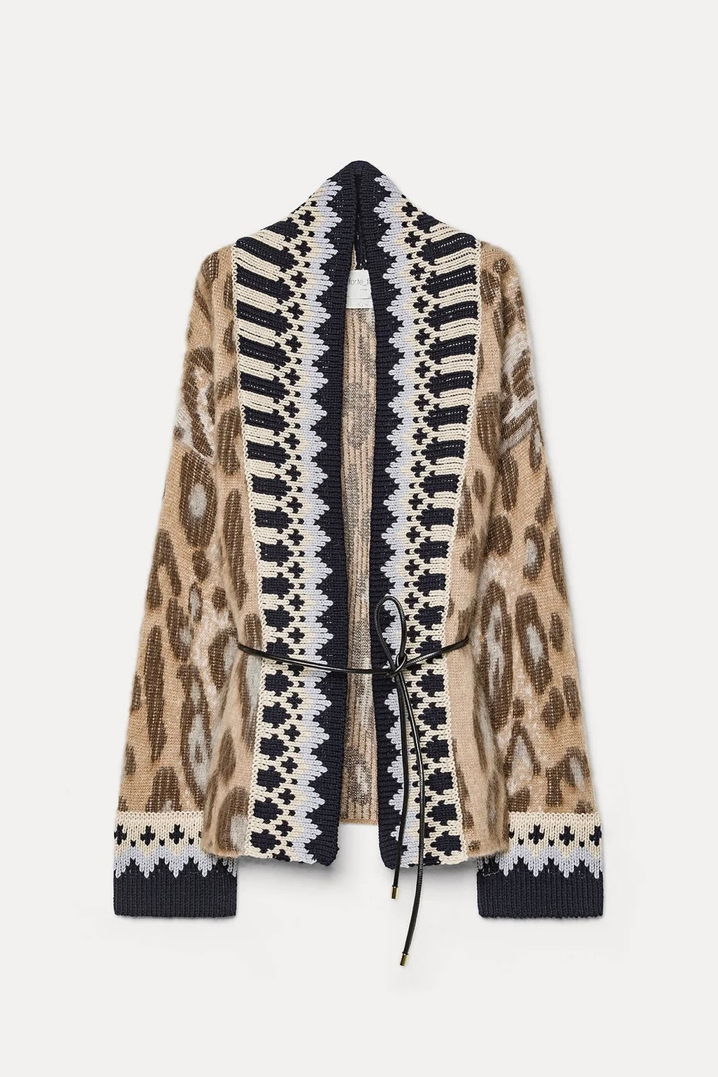"the brit leopard" jacquard gauzed alpaca cardigan