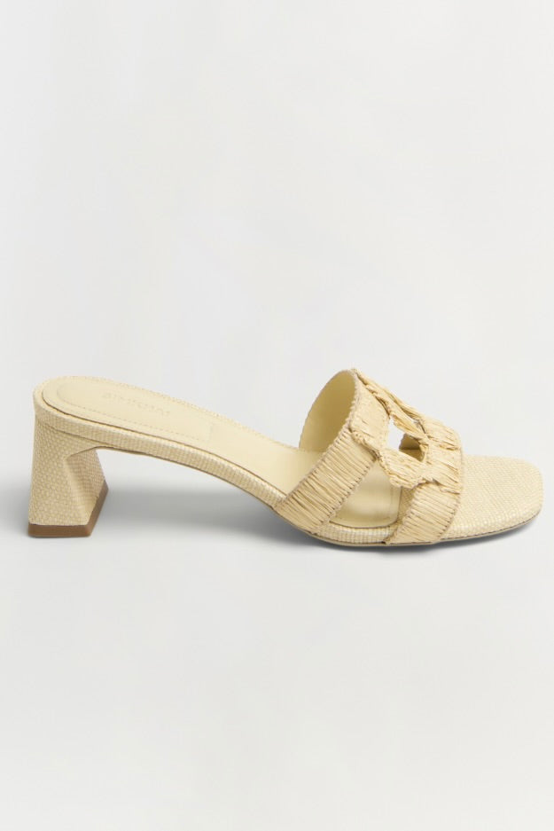 Simkhai Monogram Raffia Block Heel