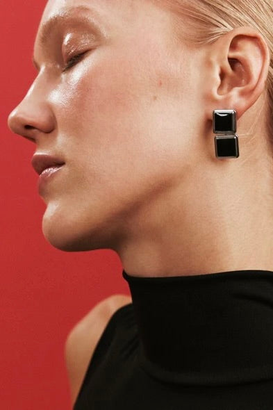 Archer Drop Earrings - Silver