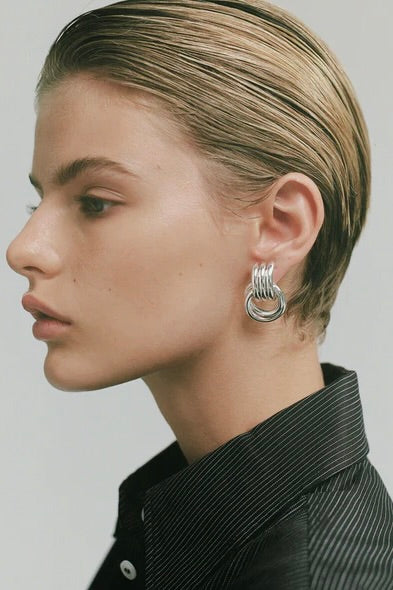 Mini Knot Earrings - Silver