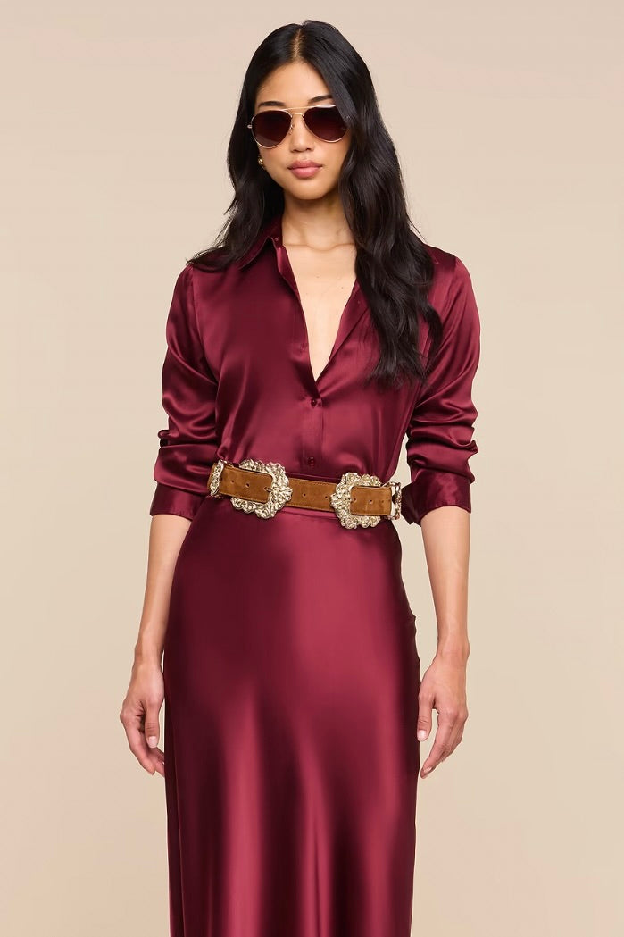 Tyler Blouse in Merlot Red