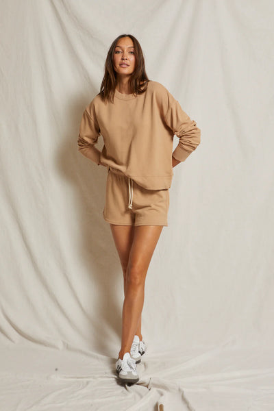 Perfect White Tee - Tyler French Terry Pullover Sweatshirt - Available in Peaches and Cream, Dune & Chalk Colors