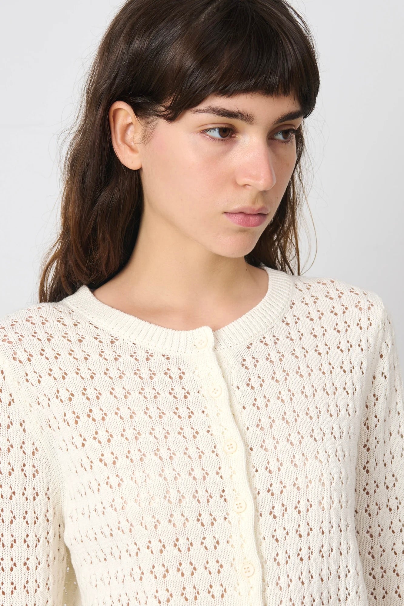 Emma Crochet Cotton Linen Cardigan