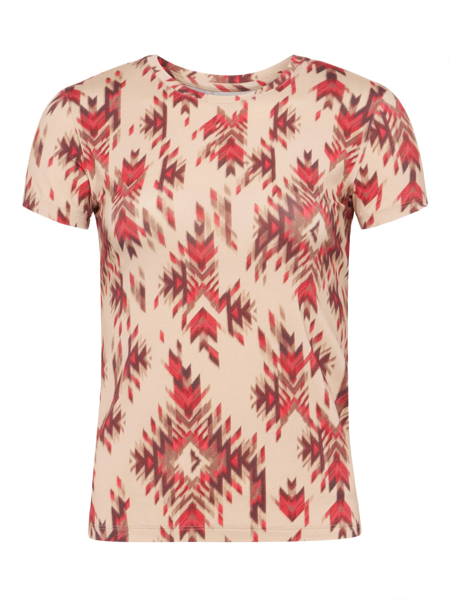 L'AGENCE - Ressi Fitted Tee - Tan Multi Ganado Print