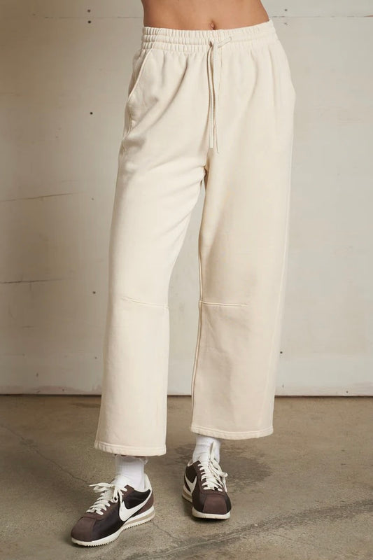 Fallon Fleece Barrel Pants - Sugar