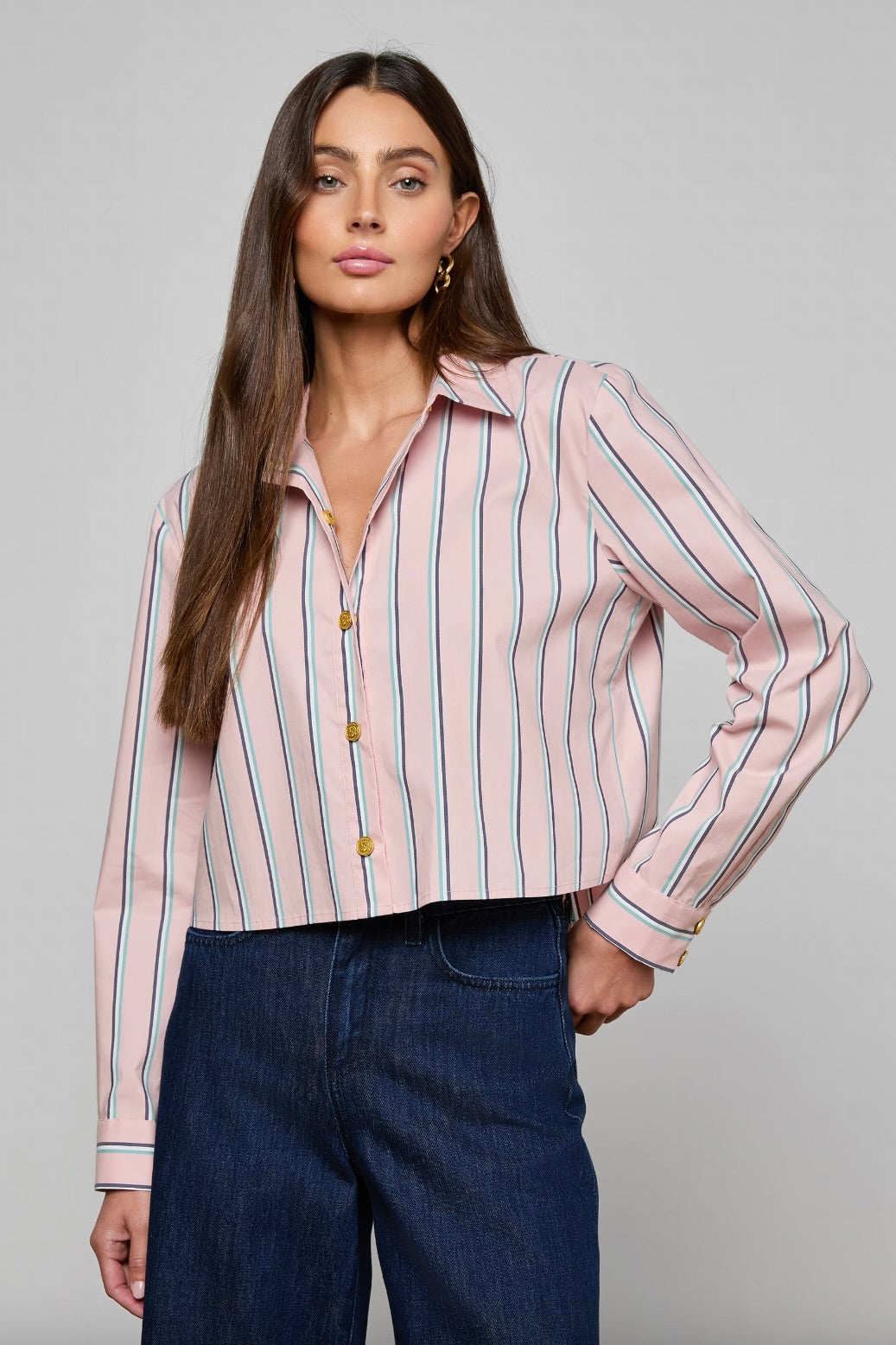 Cosette Shirt - Pale Rose Stripe