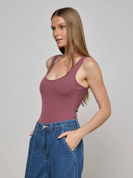 L'AGENCE - Nica Scoopneck Bodysuit - Deep Mauve