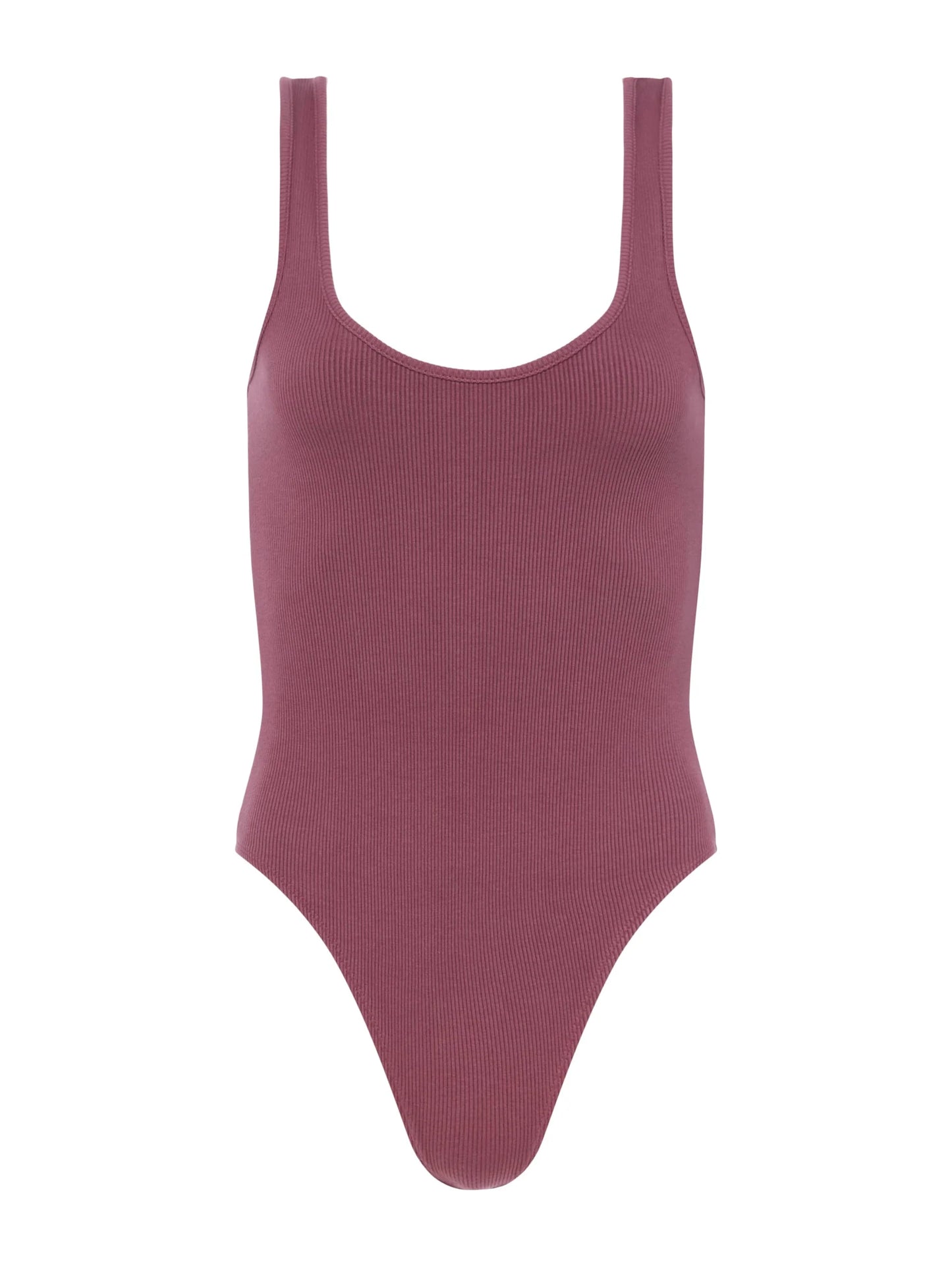 L'AGENCE - Nica Scoopneck Bodysuit - Deep Mauve