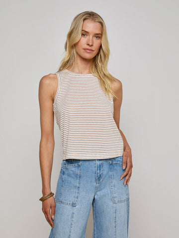 L'AGENCE - Mikaela Cotton Tank - White/Rye Stripe
