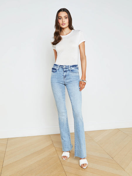 L'AGENCE - Ellie Short-Sleeve Cashmere Jersey Tee - White