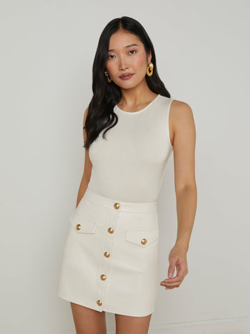 L'AGENCE - Amia Tank Bodysuit - Vintage White