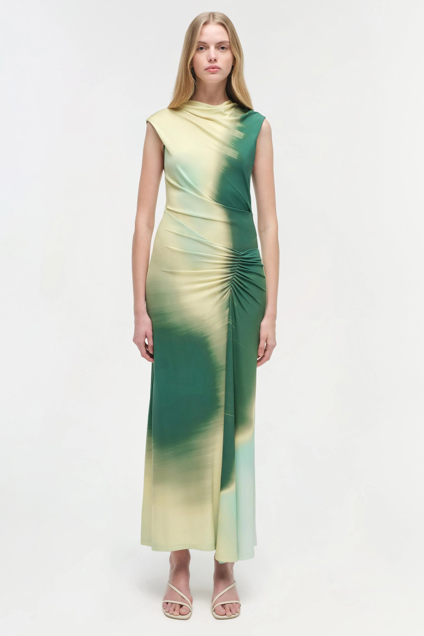 SIMKHAI - Acacia Jersey Midi Dress - Sea Glass Sunset Print