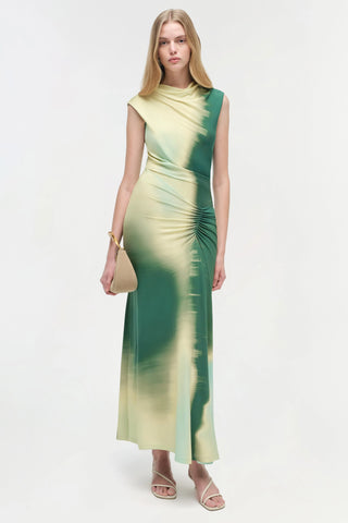 SIMKHAI - Acacia Jersey Midi Dress - Sea Glass Sunset Print