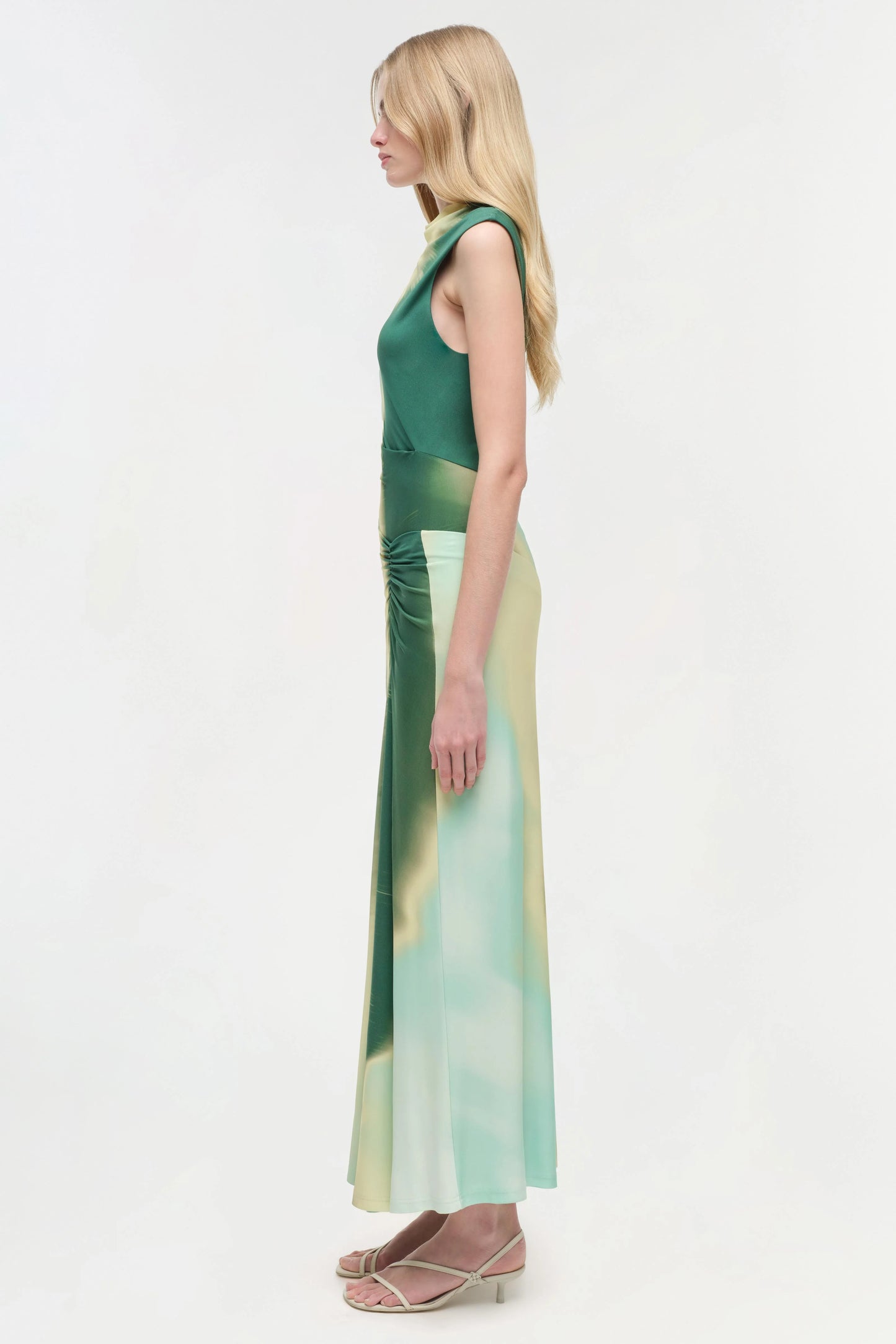SIMKHAI - Acacia Jersey Midi Dress - Sea Glass Sunset Print