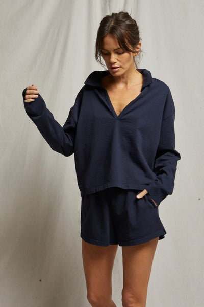 Perfect White Tee - Alison Tennessee Jersey Collared Shirt - Navy