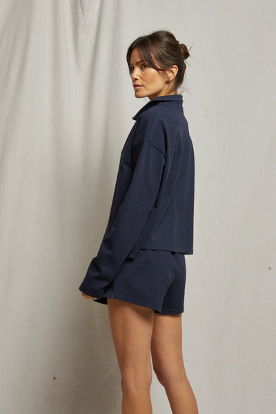 Perfect White Tee - Alison Tennessee Jersey Collared Shirt - Navy